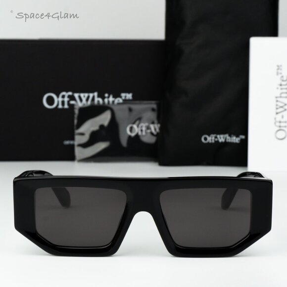 Off-White Women Sunglasses Black Grey Square OERI13F VANCOUVER 1007 BRAND NEW - Picture 3 of 11